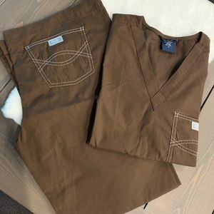 Blue Sky Scrub Set Brown Size Small